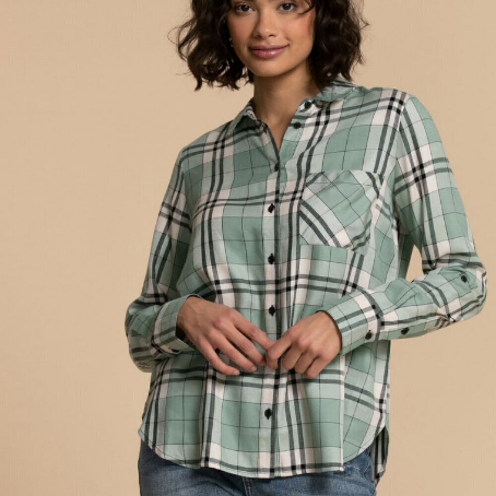 Rickis Womens Plus Size Super Soft Long Sleeve Button Down Size XXL/2x - Picture 2 of 14